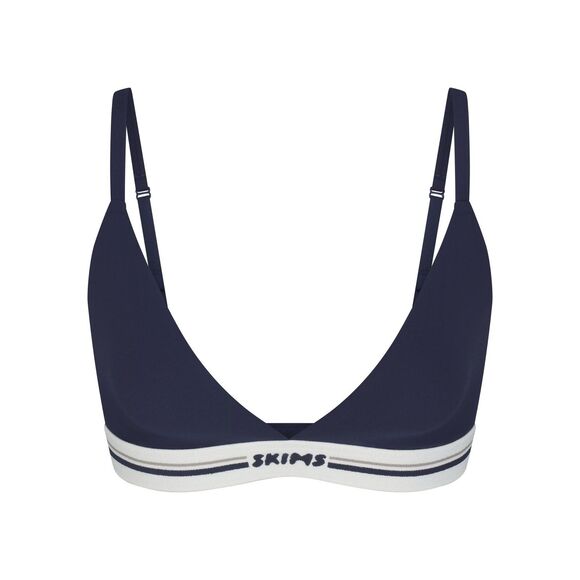 Skims Fits Everybody Logo Triangle Bralette Navy Size Large - Picture 1 of 10